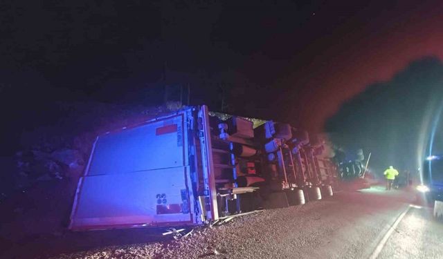 Devrilen tırın sürücüsü hayatını kaybetti