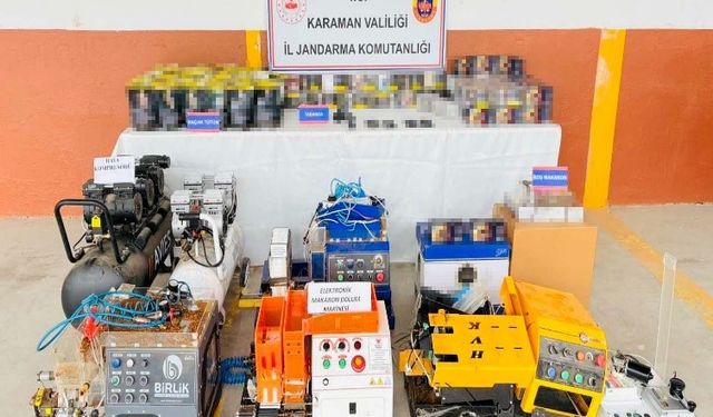 Karaman’da 35 bin 100 adet makaron ele geçirildi