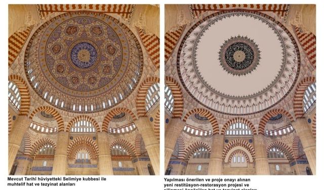 Selimiye Kubbe süslemeleri restorasyonuna mahkeme "dur"dedi