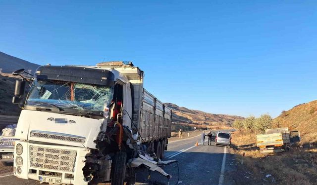 Siirt’te iki kamyon kafa kafaya çarpıştı: 1 yaralı