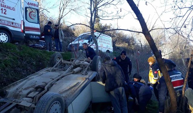 Burdur'da kontrolden çıkan otomobil takla attı: 1 yaralı