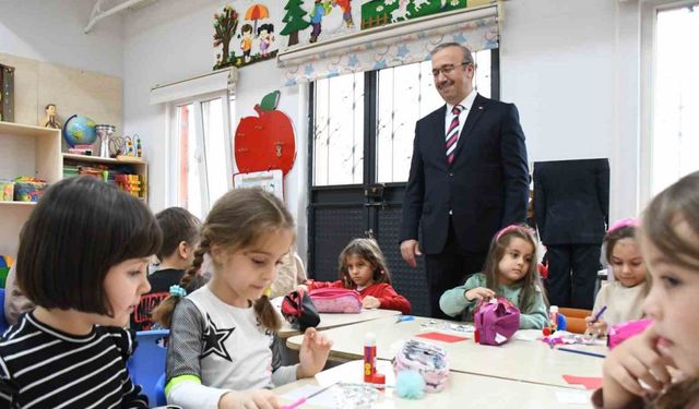 İl Milli Eğitim Müdürü Aydın, miniklere sunulan öğrenme ortamını yerinde inceledi