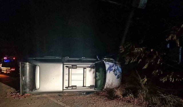 Kontrolden çıkan pikap PTS direğine çarptı