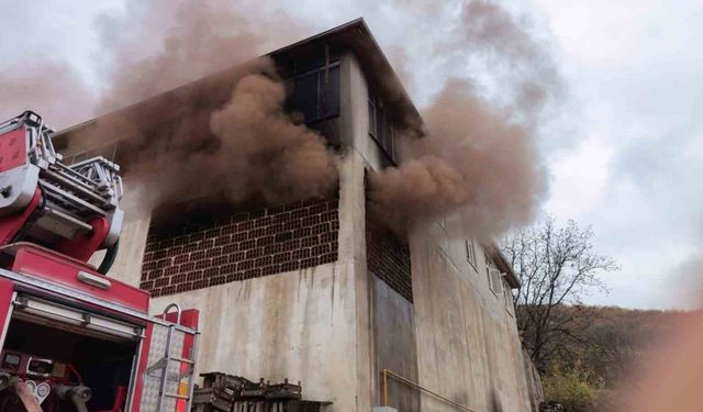 Meyve kasalarının bulunduğu depo küle döndü