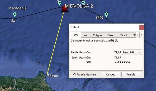 Rusya’dan Gürcistan’a sefer gerçekleştiren MIDVOLGA-2 tankeri saldırı sonrası Sinop’a ilerliyor