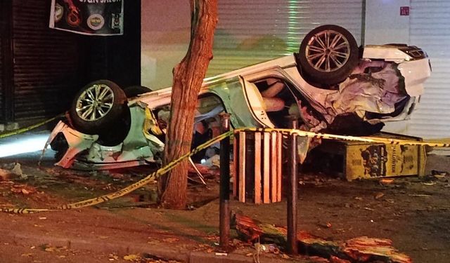 Takla atan araçta bulunan 1 kişi öldü, 1 kişi yaralandı