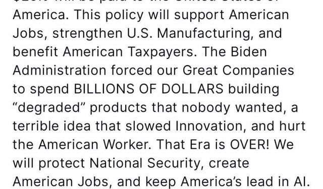 Trump’tan Çin’e çip satışına şartlı izin açıklaması: "Başkan Xi’ye bildirdim ve olumlu karşıladı"