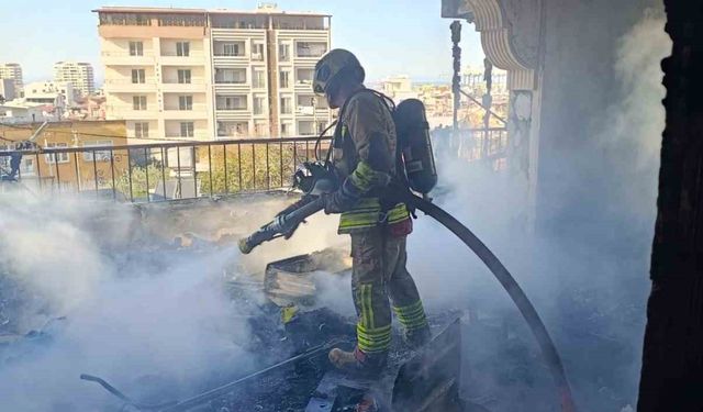 Alevlere teslim olan evinden çıkmak isteyen şahıs yaralandı