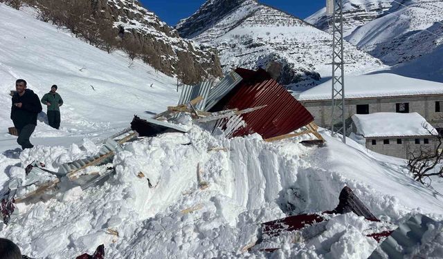 Beytüşşebap'ta çığ altında kalan ev ve araba çıkartıldı