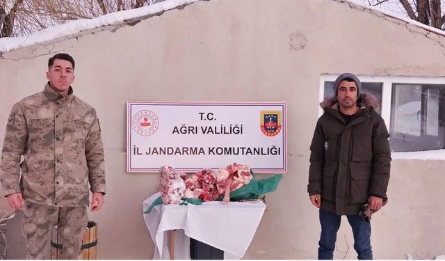 Diyadin'de uygunsuz şartlarda taşınan etlere el konuldu