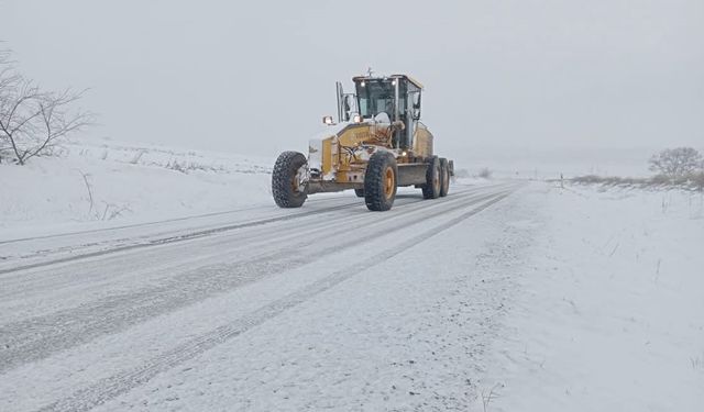 Edirne'de kar kent merkezinde etkisini azalttı, ilçelerde kar küremesi devam ediyor