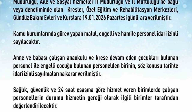 Elazığ'da rehabilitasyon ve bakımevi kurslarına kar tatili