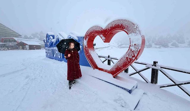 Ergan Dağı'nda kar kartpostallık manzara oluşturdu