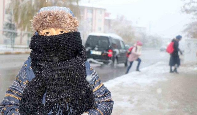 Erzincan güne karla uyandı