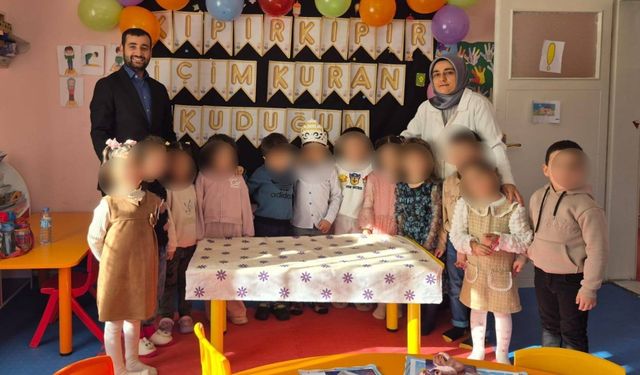 Mahmudiye'de minik öğrenciler için Kur'an-ı Kerim'e geçiş ve karne merasimi düzenlendi