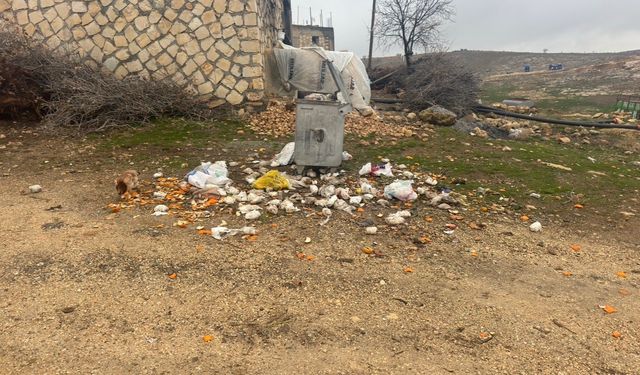 Mazıdağı'nda vatandaşlardan toplanmayan çöplere tepki