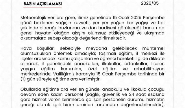 Niğde'de eğitime kar engeli