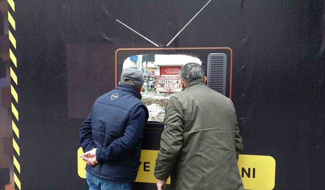 Şantiye meraklılarına özel tasarım: Ordu'da televizyon şeklinde izleme alanı