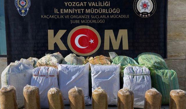Yozgat'ta 650 kilo tütün ele geçirildi