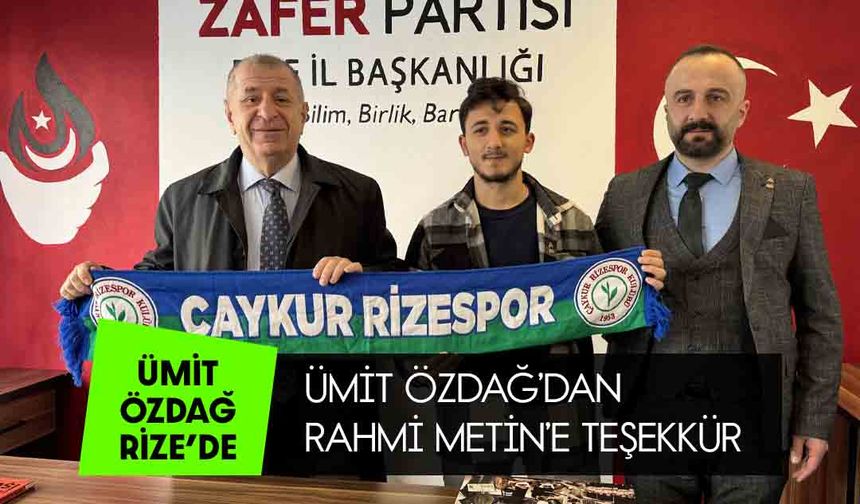 Zafer Partisi Genel Başkanı Ümit Özdağ, Rize'de