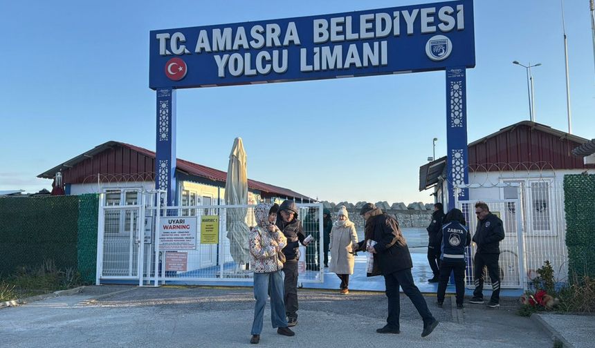 Amasra'ya kruvaziyerle yeni yılın ilk Rus turistleri geldi