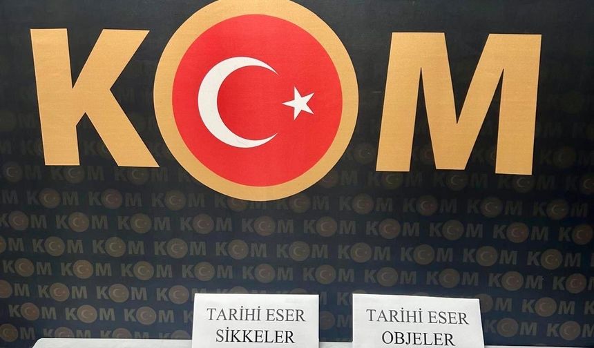 Tarihi eser operasyonunda 12 sikke ve 14 tarihi eser ele geçirildi