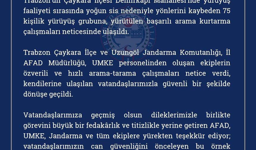 Yaylada sisten yolunu kaybeden guruba ulaşıldı (2)