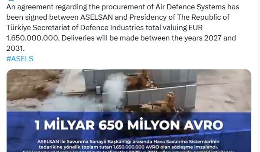 SSB ve ASELSAN'dan 1,6 milyar avroluk tedarik sözleşmesi