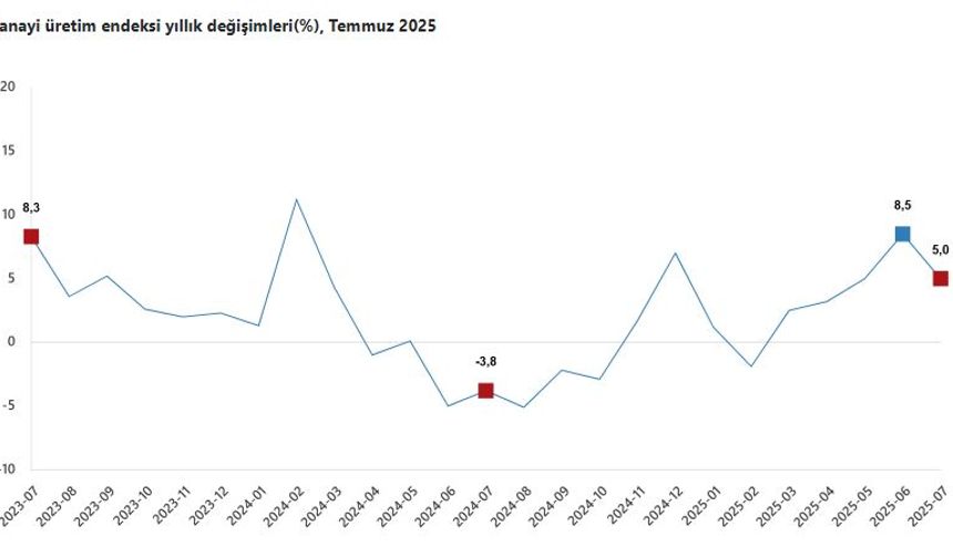 TÜİK: Sanayi üretimi yıllık yüzde 5 arttı