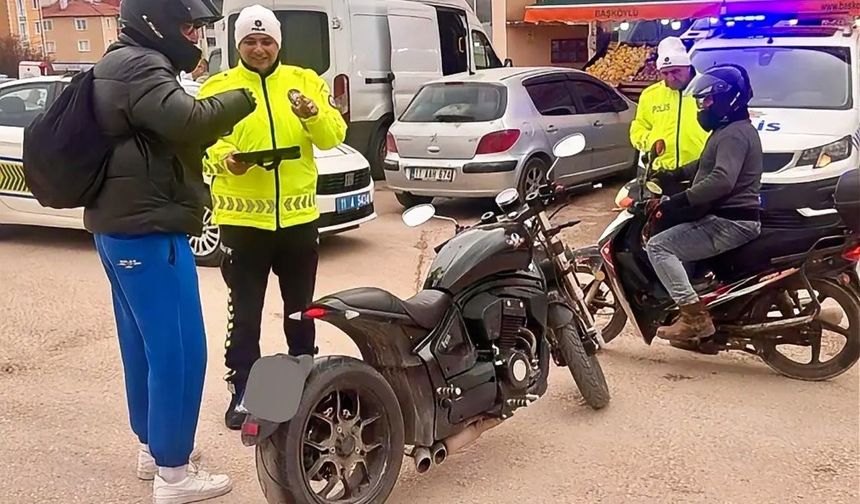 Bilecik’te motosiklet ve ATV sürücülerine trafik denetimi