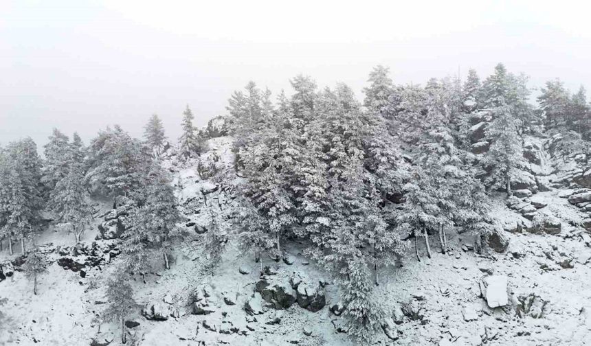 Bolu’nun yükseklerinde kar yağışı etkili oluyor
