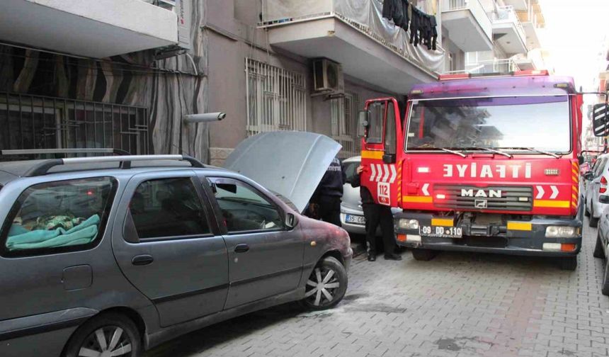 Duyarlı esnaf otomobili yanmaktan kurtardı