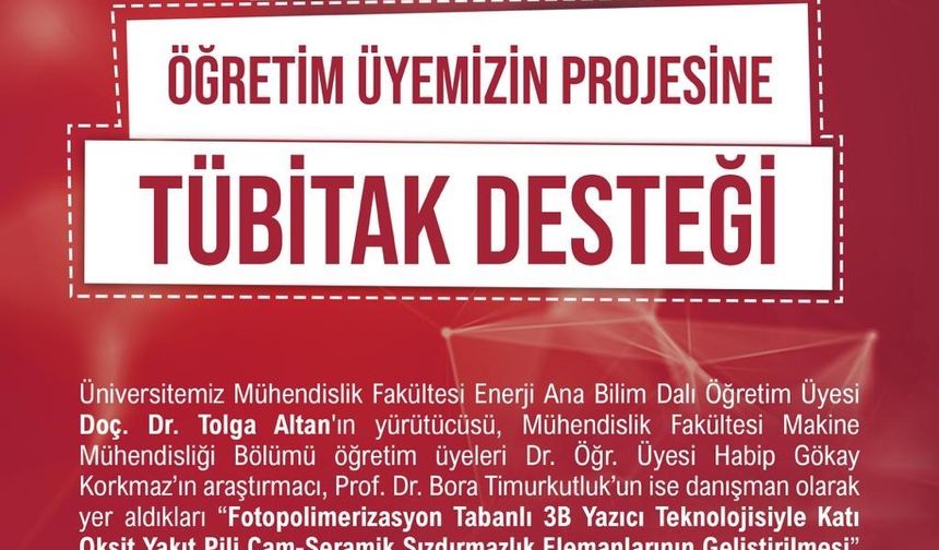 Niğde Ömer Halisdemir Üniversitesi’ne bir TÜBİTAK desteği daha
