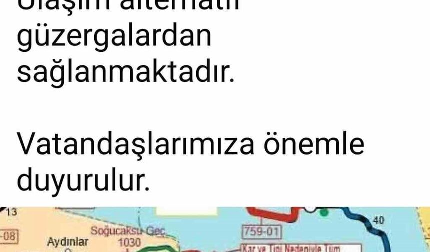 Bartın'da kara yolu kar nedeniyle ulaşıma kapandı