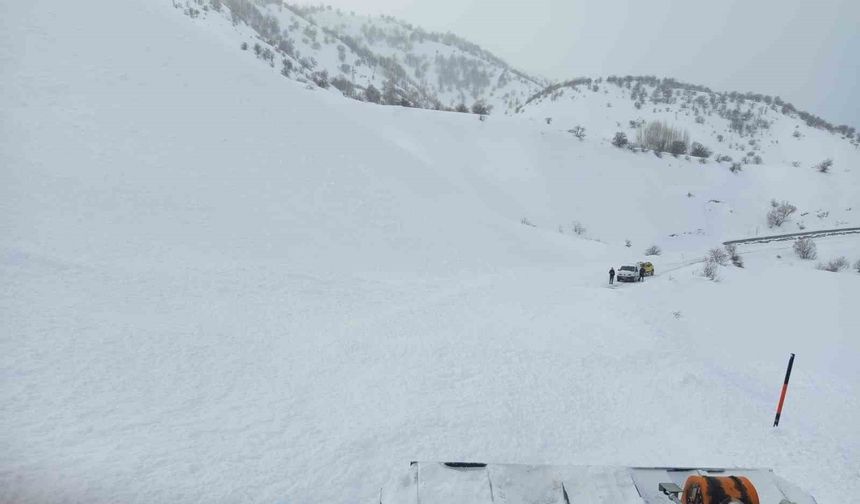 Bingöl'de yola düşen çığ ekipler tarafından temizlendi