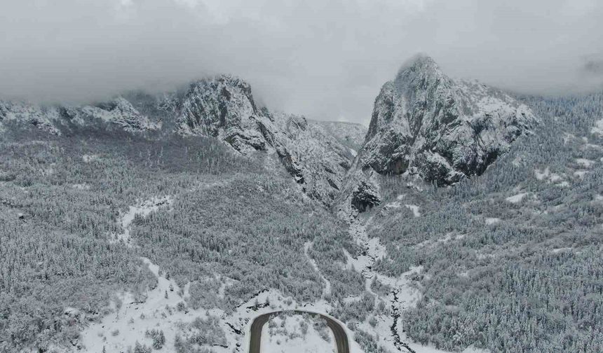 Ersizlerdere Tabiat Parkı'nda kar güzelliği