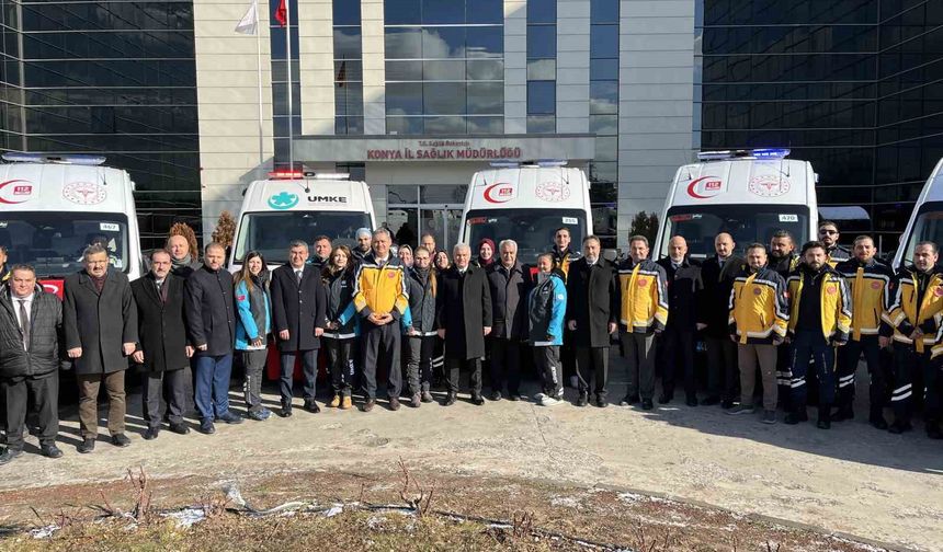 Konya'da 112 Acil Servis filosuna 13 ambulans daha katıldı